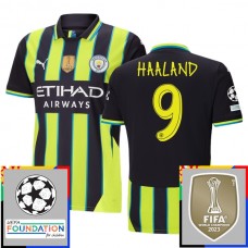 Fotbalové Dresy Manchester City Haaland 9 Venkovní Champions League With Patch 2024-25