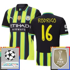 Fotbalové Dresy Manchester City Rodrigo 16 Venkovní Champions League With Patch 2024-25