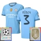 Fotbalové Dresy Manchester City Rúben 3 Domácí Champions League With Patch 2024-25