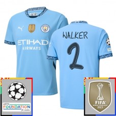 Fotbalové Dresy Manchester City Walker 2 Domácí Champions League With Patch 2024-25