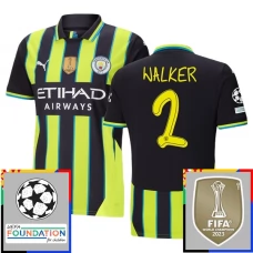 Fotbalové Dresy Manchester City Walker 2 Venkovní Champions League With Patch 2024-25
