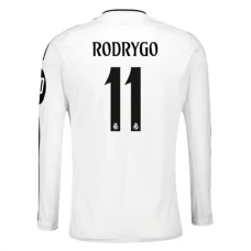 Fotbalové Dresy Real Madrid Rodrygo 11 Domácí 2024-25 Dlouhý Rukáv