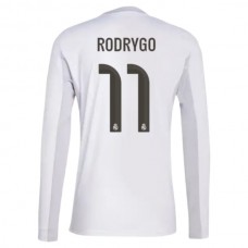 Fotbalové Dresy Real Madrid Rodrygo 11 Domácí 2025-26 Dlouhý Rukáv