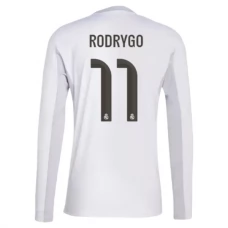 Fotbalové Dresy Real Madrid Rodrygo 11 Domácí 2025-26 Dlouhý Rukáv