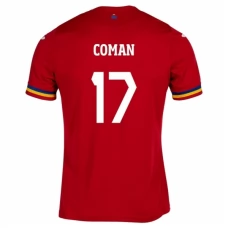 Fotbalové Dresy Rumunsko Coman 17 Venkovní Euro 2024