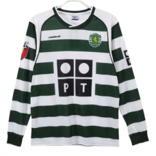 Fotbalové Dresy Sporting Lisabon Domácí Retro 2001-03 Dlouhý Rukáv