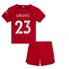 Liverpool Dětské Fotbalové Dresy Komplet 2022-23 Luis Diaz 23 Domácí