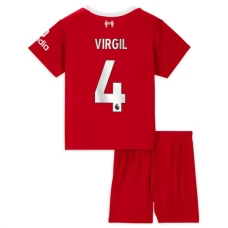 Liverpool Dětské Fotbalové Dresy Komplet 2023-24 Virgil van Dijk 4 Domácí