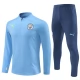 Manchester City Tréninková Mikina Soupravy 2024-25 - 1-4 Zip Modrá