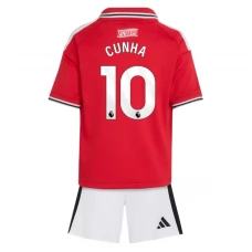 Manchester United Cunha 10 Dětský Domácí Dres Komplet 2026-27