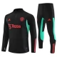 Manchester United Dětské Tréninkové Soupravy 2023-24 - 1-4 Zip Černá
