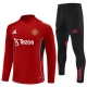 Manchester United Tréninková Mikina Soupravy 2025-26 - 1-4 Zip Červená