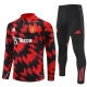 Manchester United Tréninková Mikina Soupravy 2025-26 - 1-4 Zip Červená Černá