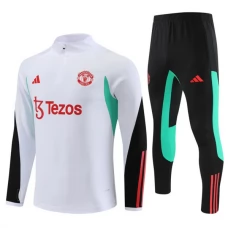 Manchester United Tréninkové Soupravy 2023-24 - 1-4 Zip Bílá