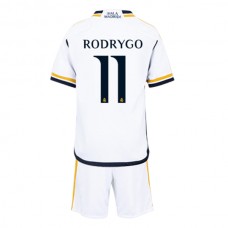 Real Madrid Dětské Fotbalové Dresy Komplet 2023-24 Rodrygo 11 Domácí