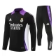 Real Madrid Tréninková Mikina Soupravy 2024-25 - 1-4 Zip Černá Nachová