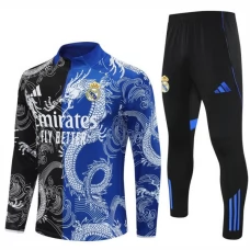Real Madrid Tréninková Mikina Soupravy 2025-26 - 1-4 Zip Dragon Černá
