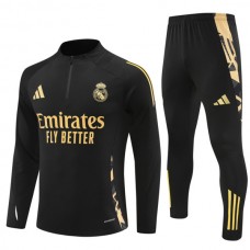 Real Madrid Tréninkové Soupravy 2024-25 - 1-4 Zip Černá Gold