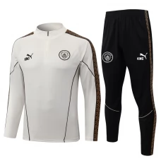 Tepláková Souprava Manchester City Dětský 2026-27 - 1-4 Zip Béžová