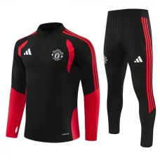 Tepláková Souprava Manchester United 2026-27 - 1-4 Zip Černá Červená