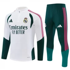 Tepláková Souprava Real Madrid Dětský 2026-27 - 1-4 Zip Bílá