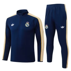 Tepláková Souprava Real Madrid Dětský 2026-27 - 1-4 Zip Modrá