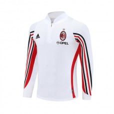 Tréninková Mikina AC Milan 2003-04 - 1-4 Zip Retro Bílá